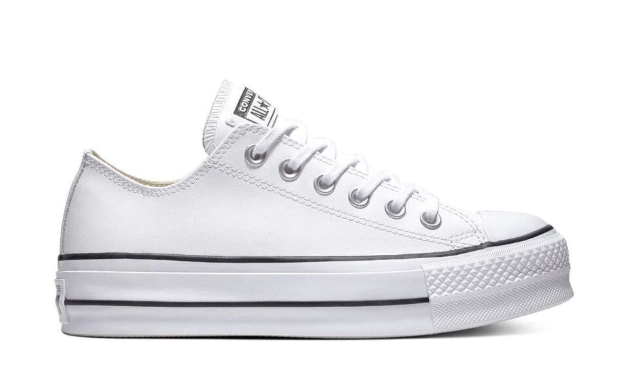 Converse bajas polipiel blancas