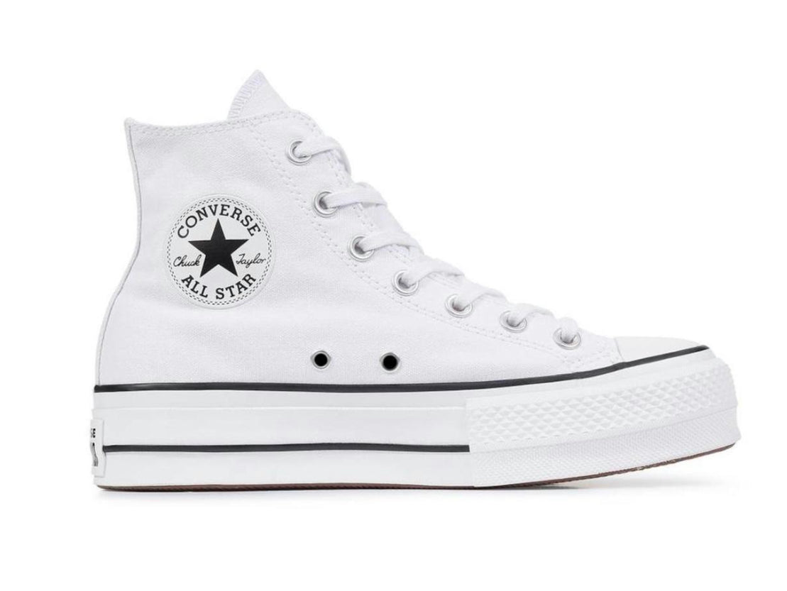 Converse lona alta plataforma blanca